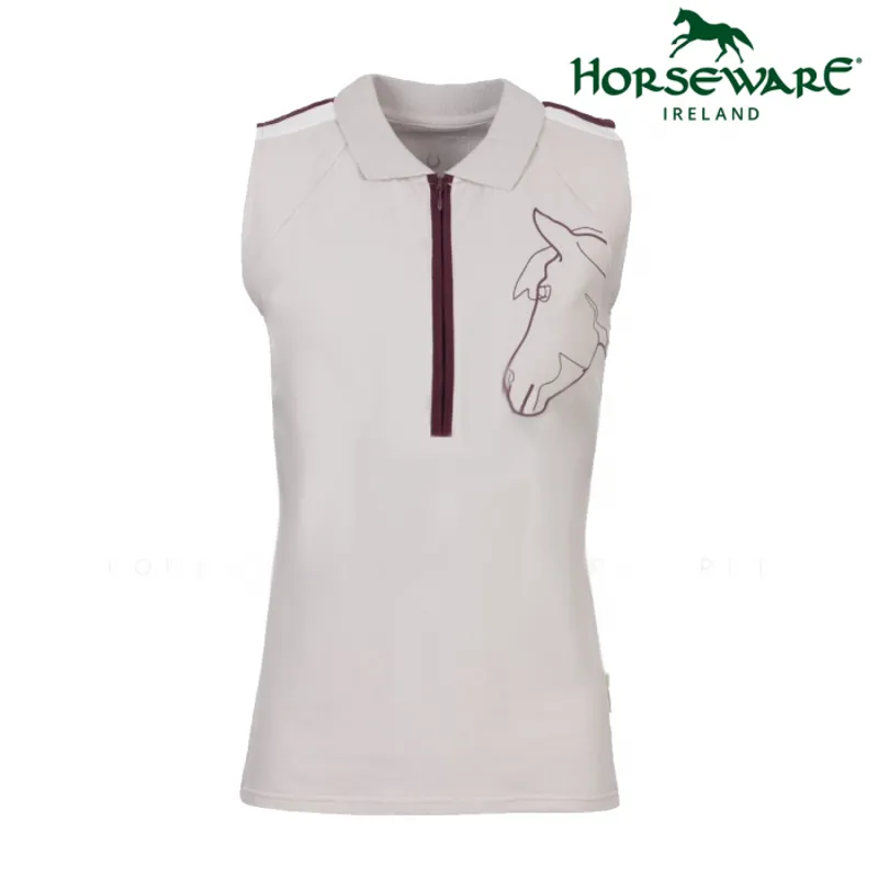 Horseware Sporty Flamboro Sleeveless Polo - White