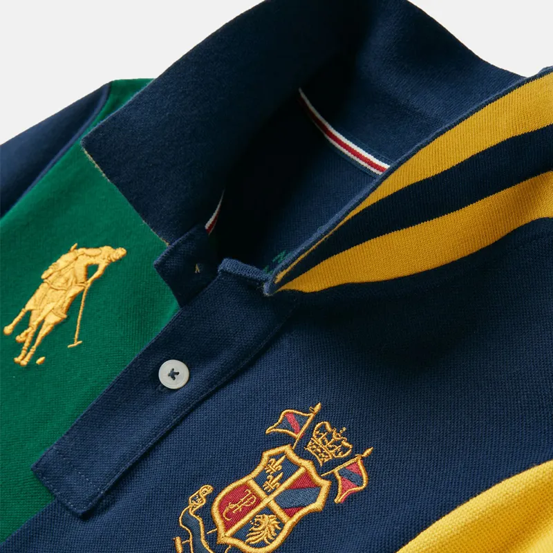 Joules Boy's Hotch Potch Polo Shirt - French Navy Colourblock-3