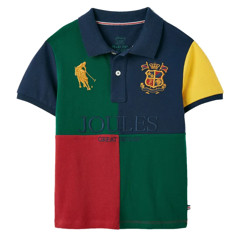 Joules Boy's Hotch Potch Polo Shirt - French Navy Colourblock
