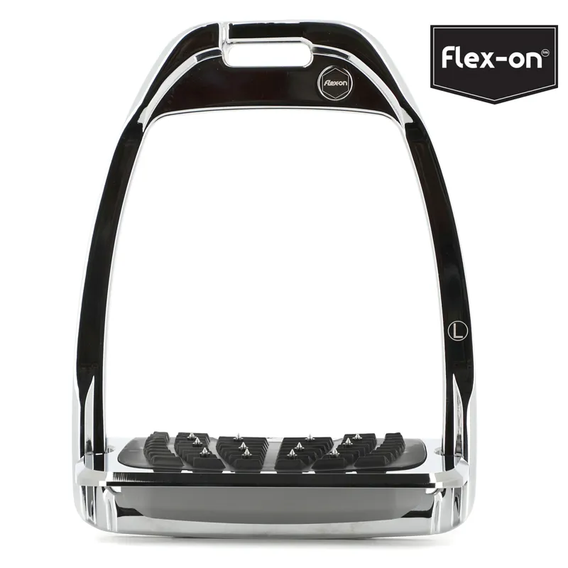 Flex-On Hunter H Incline Ultra Grip Stirrup - Silver/Grey