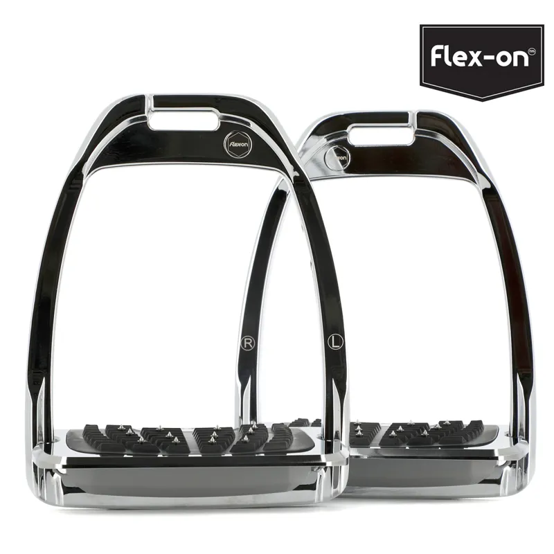 Flex-On Hunter H Incline Ultra Grip Stirrup - Silver/Grey-2