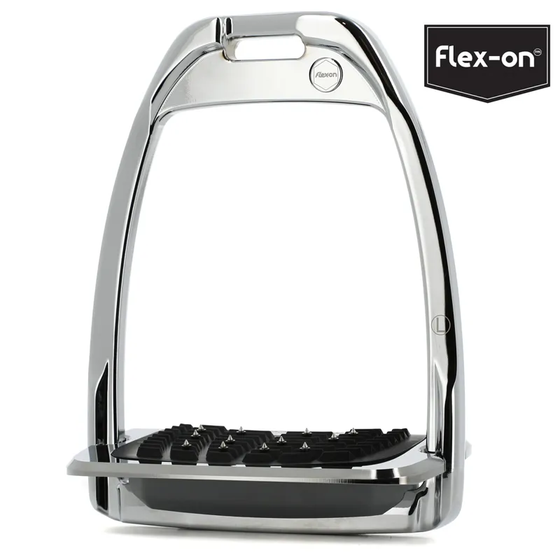 Flex-On Hunter H Incline Ultra Grip Stirrup - Silver/Grey-1