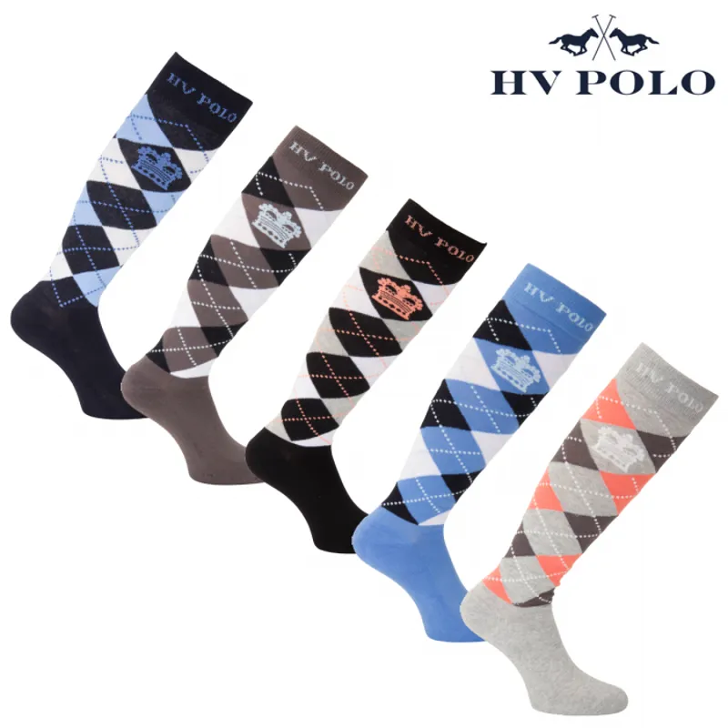 HV Polo Argyle Socks - Navy/Air Melange/Off White