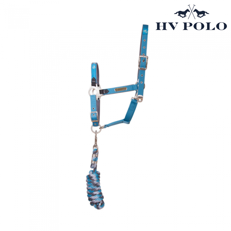 HV Polo Legany Headcollar and Leadrope Set - Lago Blue