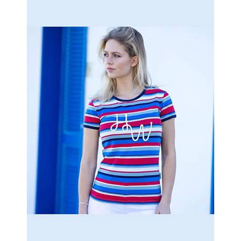 Horseware Eva Pinstripe T-Shirt - Sea Stripe