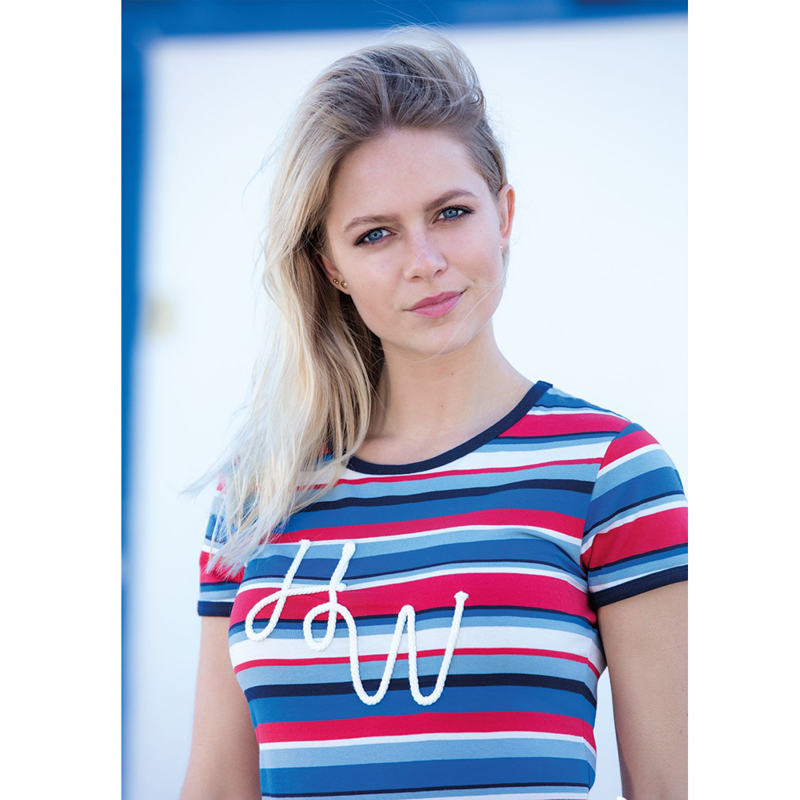 Horseware Eva Pinstripe T-Shirt - Sea Stripe-1