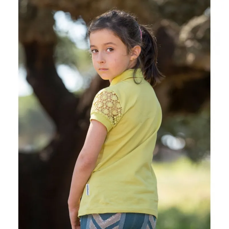 Horseware Girls Pique Polo Shirt - Acacia Yellow-1