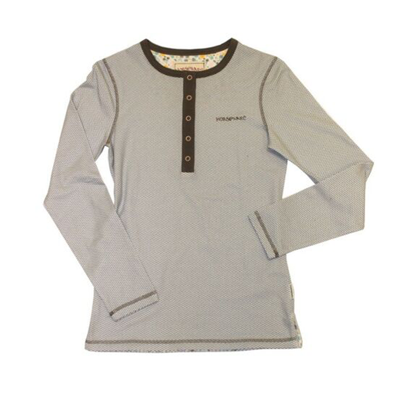 Horseware Long Sleeve Herringbone Tee - Dusk Blue-1