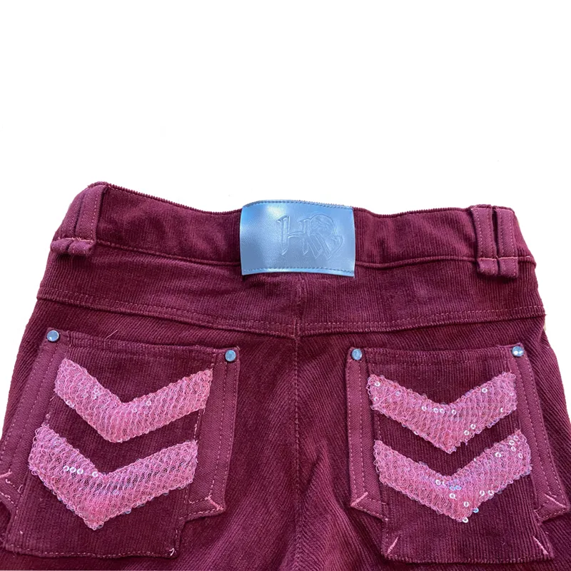 Horseware Kids Knitted Cord Breeches - Wine-2