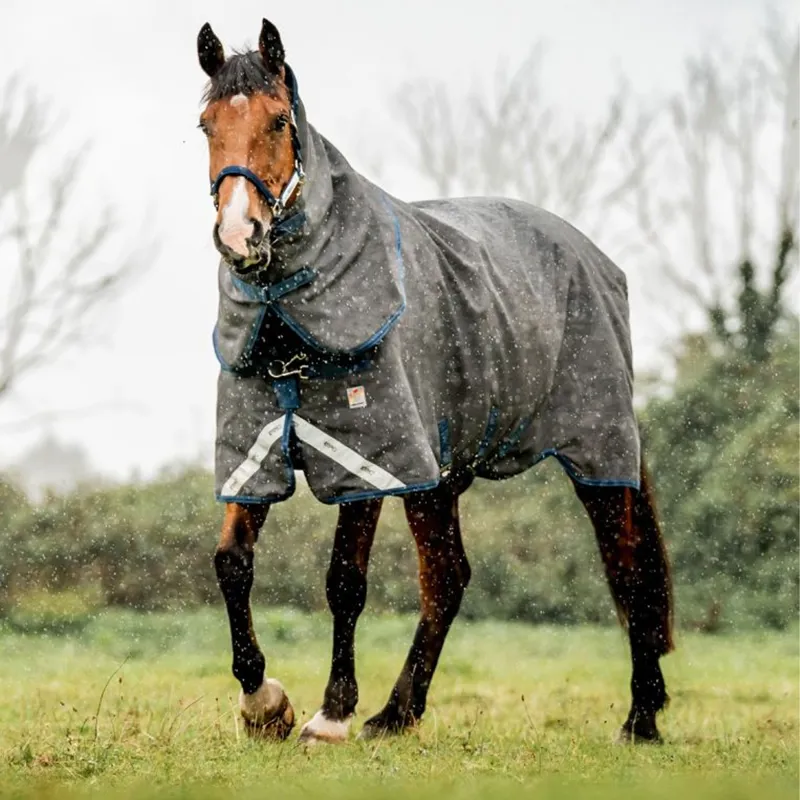 Horseware Rhino HexStop Plus 0g Turnout Rug - Grey/Indigo/Navy