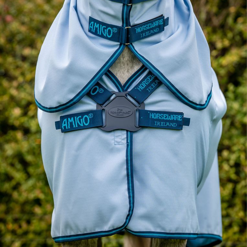 Horseware Amigo Ripstop Hoody - Azure Blue/Navy/Electric Blue-4