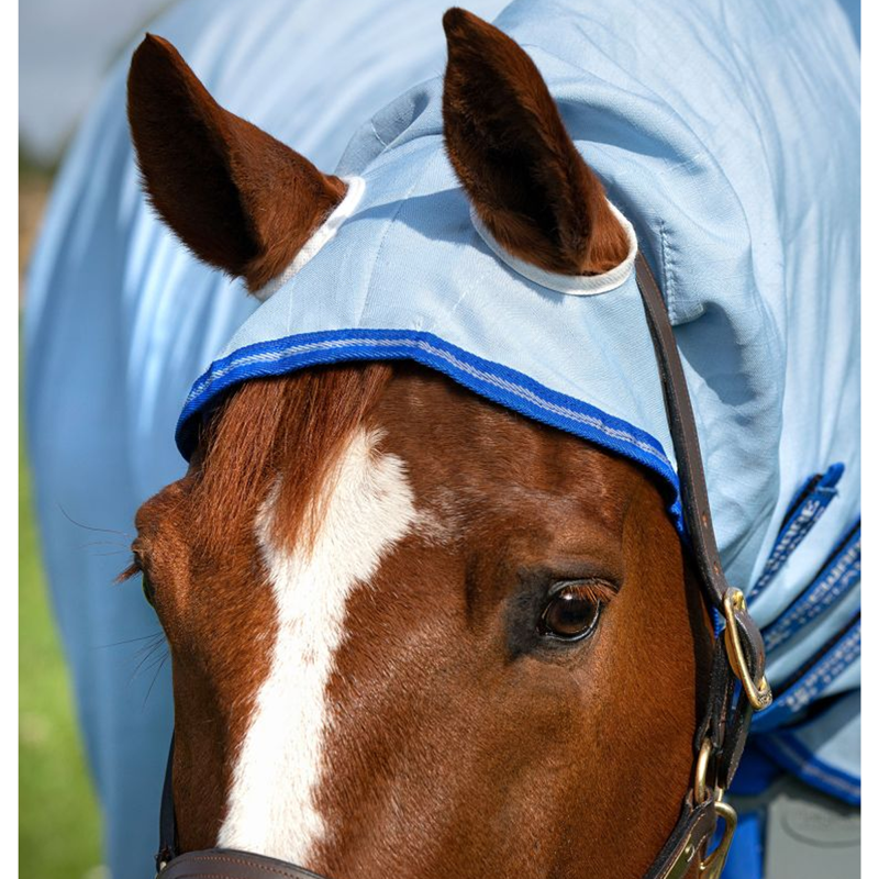 Horseware Amigo Ripstop Hoody Fly Rug - Azure Blue/Strong Blue/Silver-6