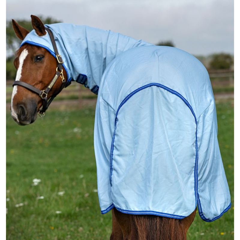 Horseware Amigo Ripstop Hoody Fly Rug - Azure Blue/Strong Blue/Silver-4