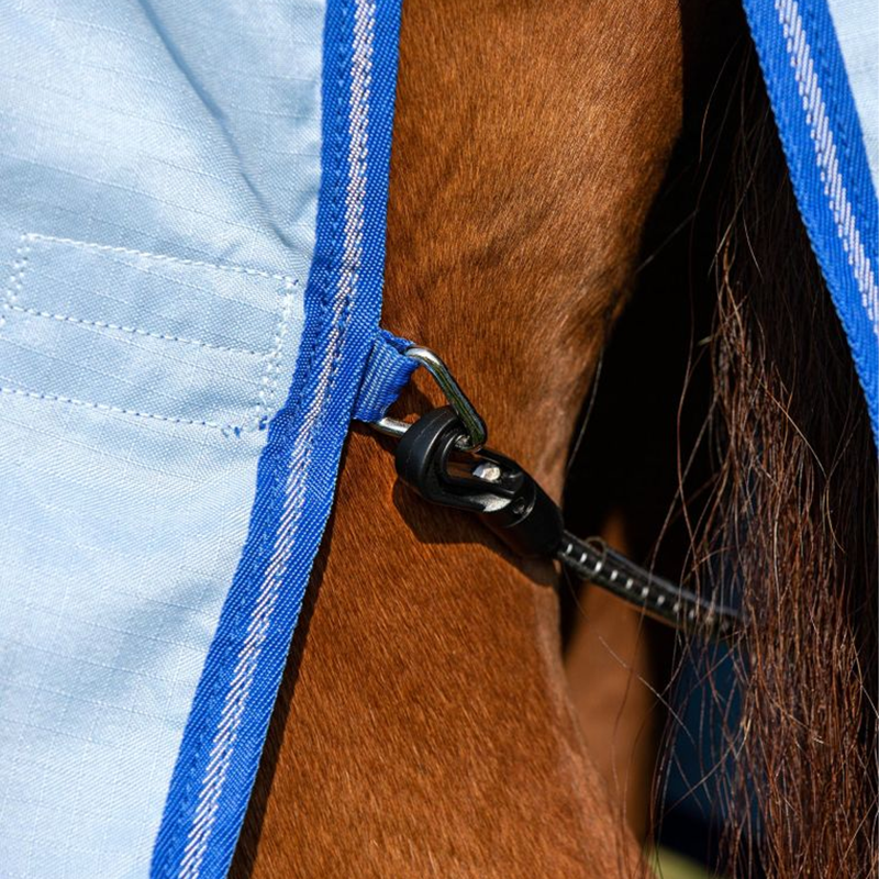 Horseware Amigo Ripstop Hoody Fly Rug - Azure Blue/Strong Blue/Silver-8
