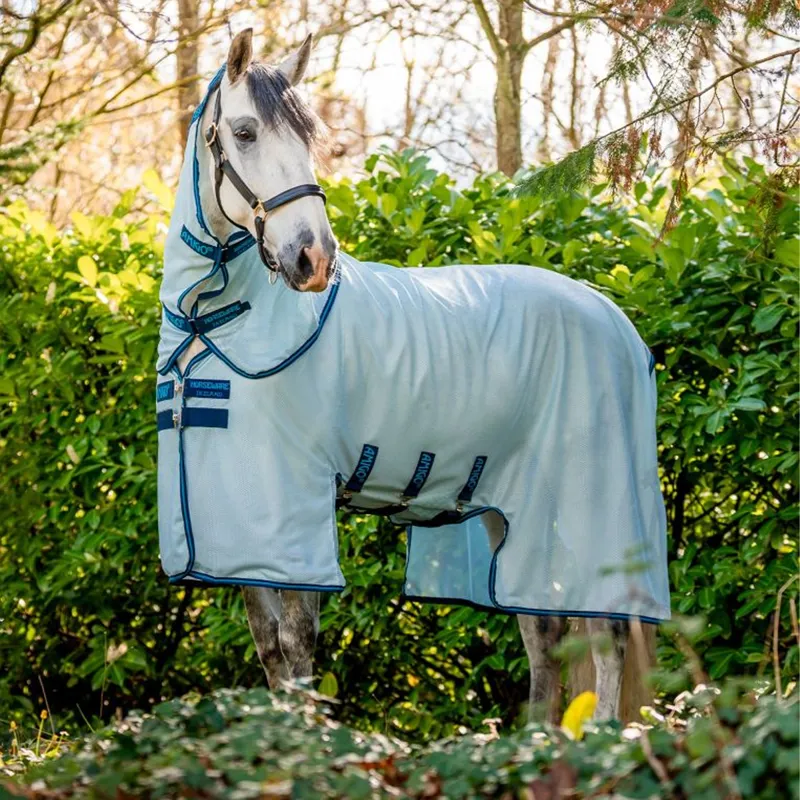Horseware Amigo Bug Buster Fly Sheet - Azure Blue/Navy/Electric Blue