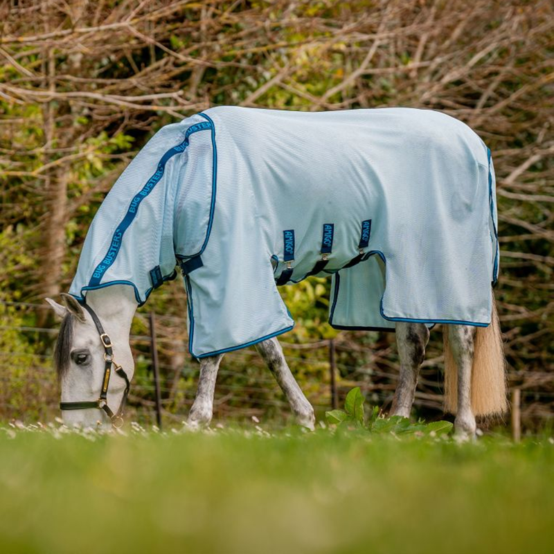 Horseware Amigo Bug Buster Fly Sheet - Azure Blue/Navy/Electric Blue-2