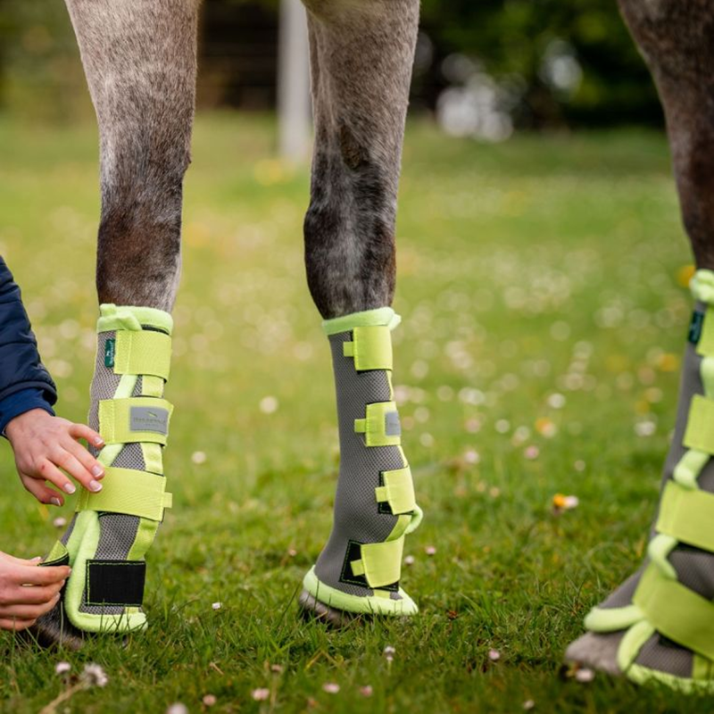 Horseware Flyboot - Silver/Lime-1