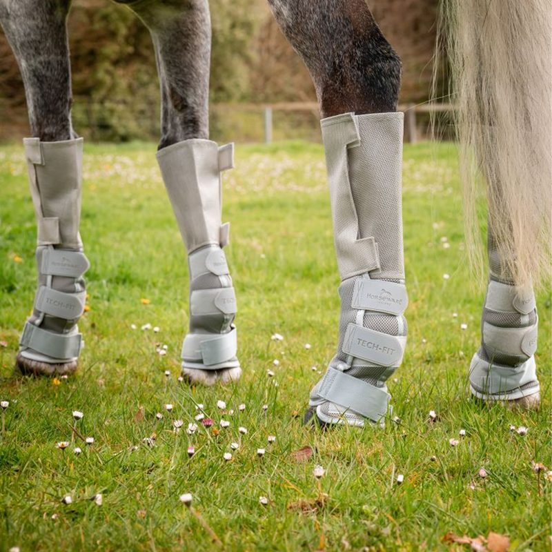 Horseware Rambo Tech-Fit Flyboots - Silver-1