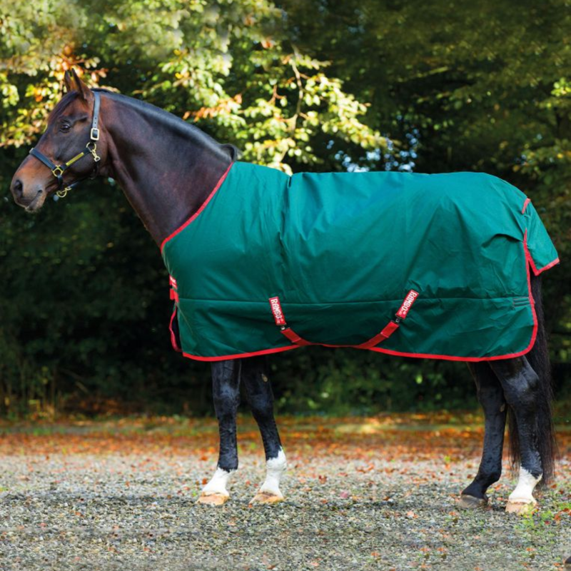 Horseware Rambo Original Lite 0g Turnout Rug - Green/Red-1