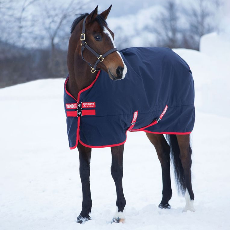 Horseware Rambo Original Medium 200g Turnout Rug - Navy/Red-3
