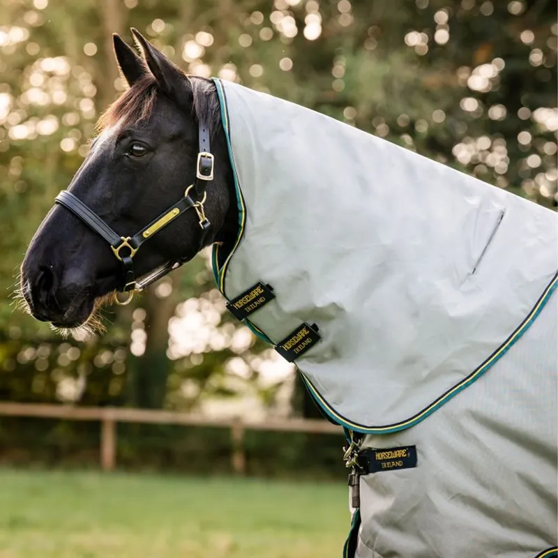 Horseware Rambo Duo Hood 100g - Grey/Teal/Gold/Navy
