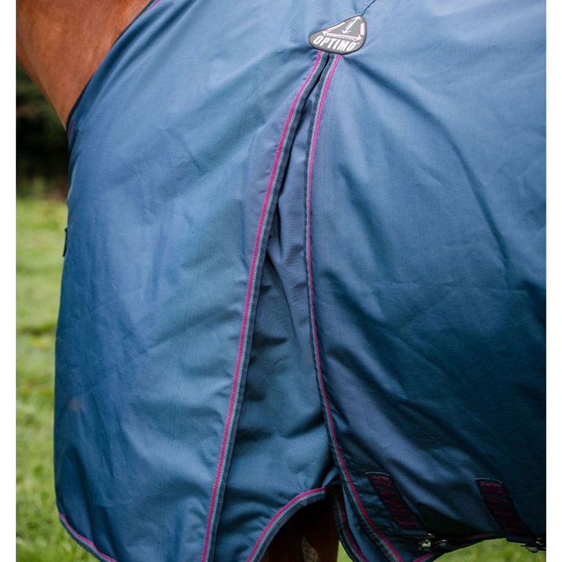 Horseware Rambo Optimo Lite Turnout Rug - Outer Only - Navy/Burgundy/Teal/Navy-1