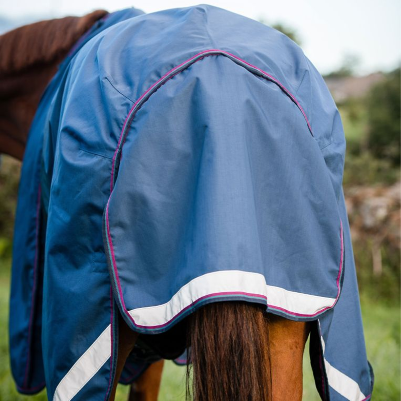 Horseware Rambo Optimo Lite Turnout Rug - Outer Only - Navy/Burgundy/Teal/Navy-2