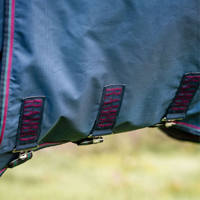 Horseware Rambo Optimo Lite Turnout Rug - Outer Only - Navy/Burgundy/Teal/Navy-4