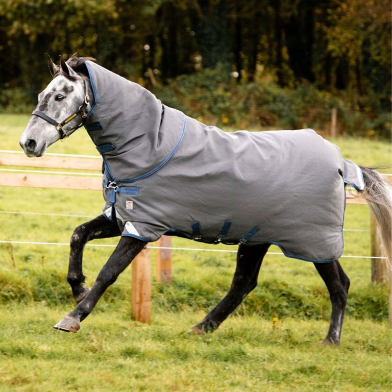 Horseware Rhino HexStop Plus 0g Turnout Rug - Grey/Indigo/Navy-1