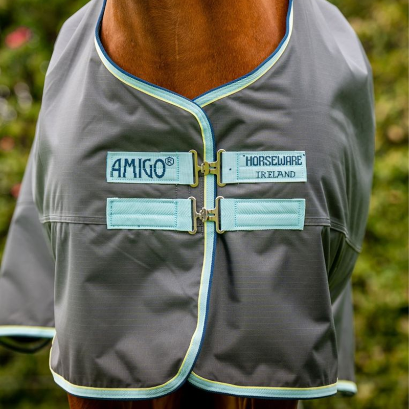 Horseware Amigo Hero Ripstop 50g With Fleece Lining - Shadow/Blue Haze/Navy-3