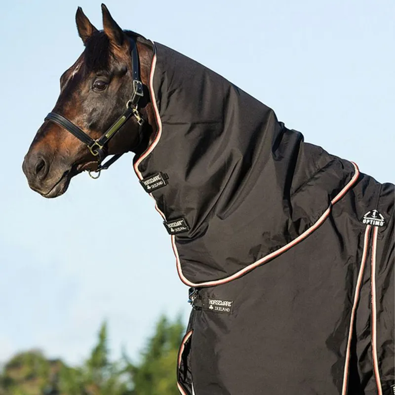 Horseware Rambo Optimo Lite 0g Turnout Hood - Black/Orange