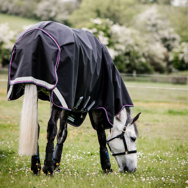 Horseware Rambo Supreme 1680D Turnout Lite - Navy/Burgundy/Dusty Blue/Navy-2