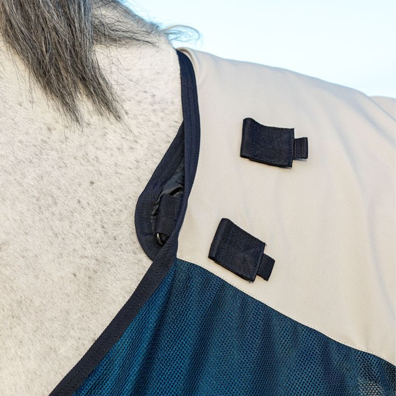 Horseware Rambo Summer Series Turnout Disc Front - Navy/Grey-6