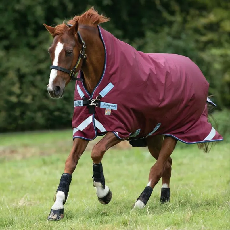 Horseware Rambo Wug Turnout 50g - Burgundy/Dusty Blue/Navy