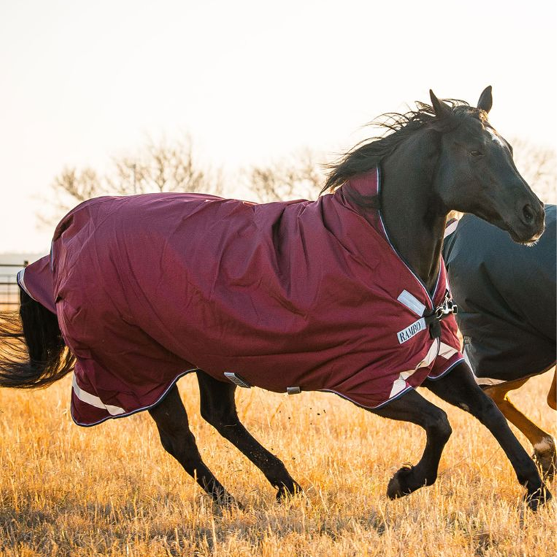Horseware Rambo Wug Turnout 50g - Burgundy/Dusty Blue/Navy-1