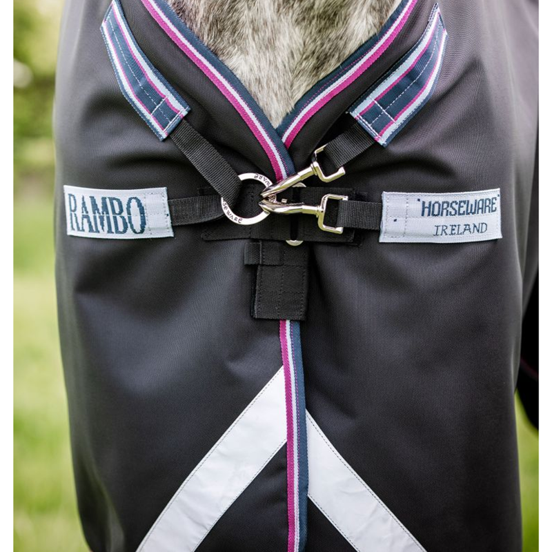 Horseware Rambo Supreme 1680D Vari-Layer Turnout 250g - Navy/Burgundy/Dusty Blue-3