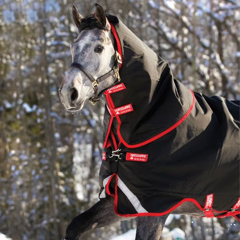 Horseware Rambo Supreme 1680D Vari-Layer Turnout 450g - Black/Red-1
