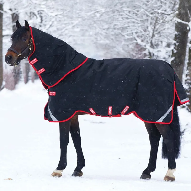 Horseware Rambo Supreme 1680D Vari-Layer Turnout 450g - Black/Red-2