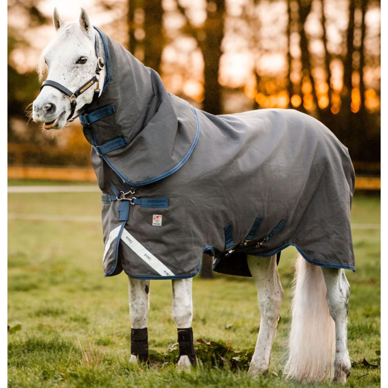 Horseware Rhino Hexstop Plus Vari-Layer Turnout Rug 250g - Grey/Indigo-1