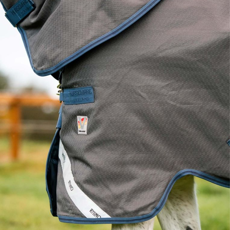 Horseware Rhino Hexstop Plus Vari-Layer Turnout Rug 250g - Grey/Indigo-8