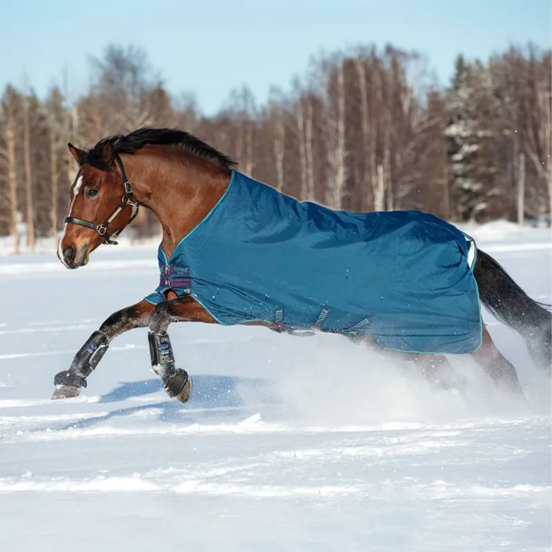 Horseware Rhino Original Vari-Layer Turnout Rug 250g - Navy/Grey/Aqua