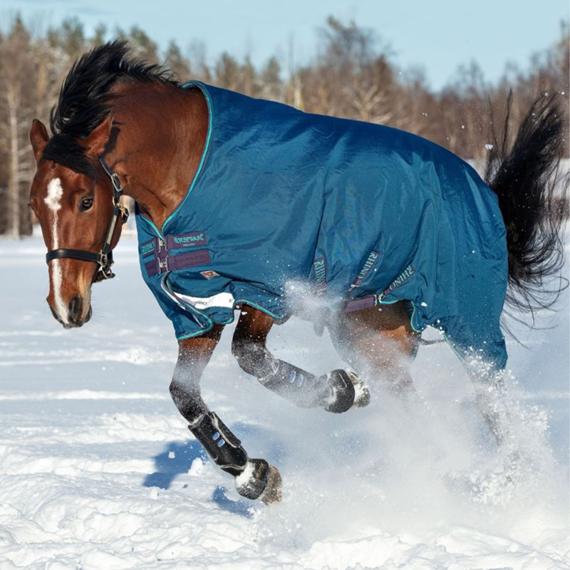 Horseware Rhino Original Vari-Layer Turnout Rug 250g - Navy/Grey/Aqua-2