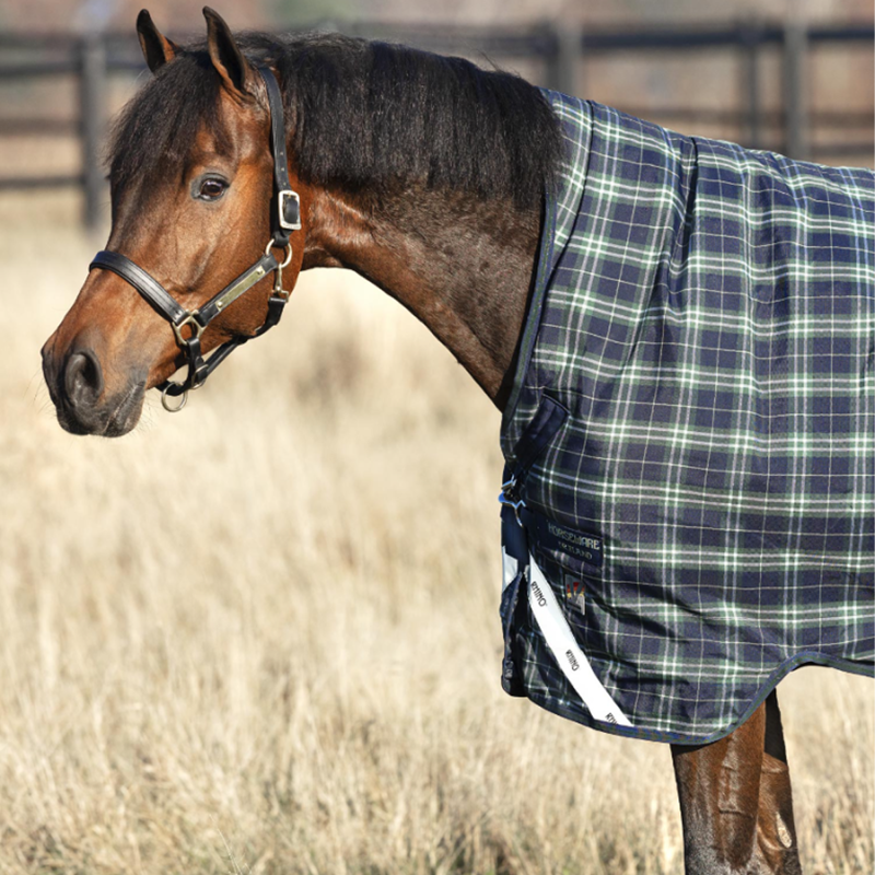 Horseware Rhino Wug Vari-Layer Turnout Rug 450g - Hunter Check/Navy/Green-3