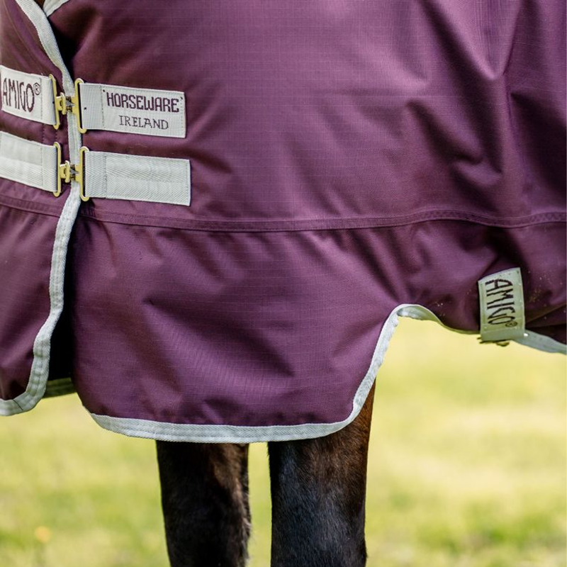 Horseware Hero Ripstop Turnout Rug 200g - Fig/Silver-2