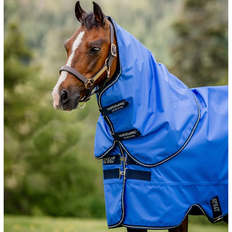 Horseware Amigo Hero Ripstop Hood 0g - Blue/Navy/Grey-1