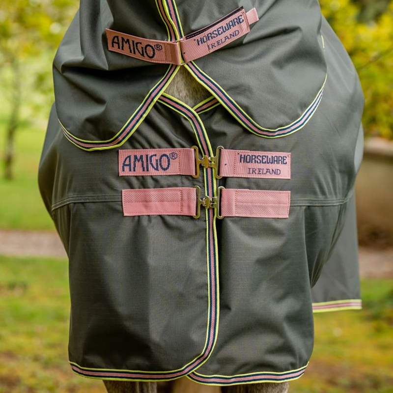 Horseware Amigo Hero Ripstop Plus Turnout Rug 0g - Shadow/Rose/Navy-5