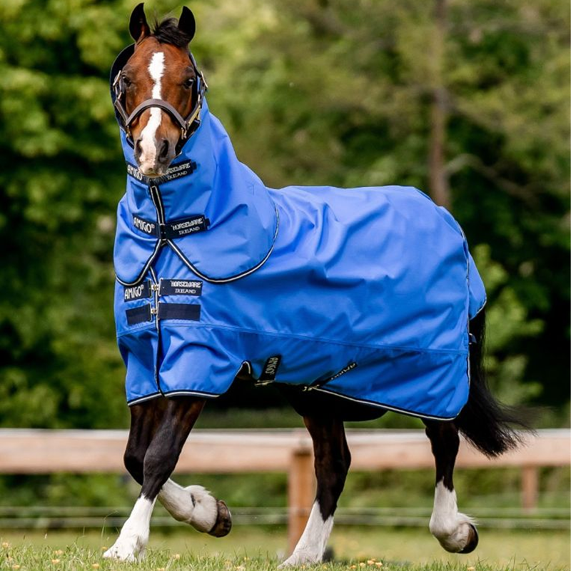 Horseware Amigo Hero Ripstop Plus 100g Turnout Rug - Blue/Navy/Grey-1