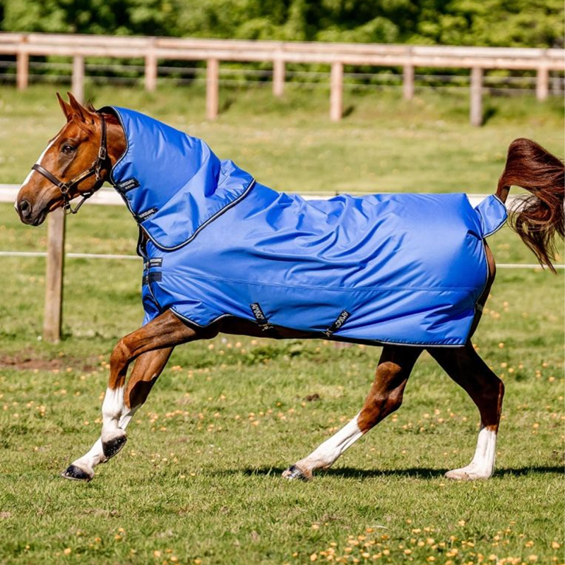 Horseware Amigo Hero Ripstop Plus 100g Turnout Rug - Blue/Navy/Grey-2