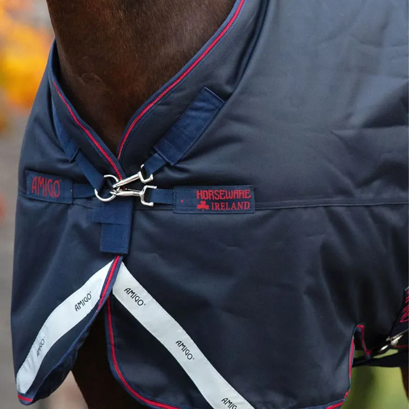 Horseware Bravo 12 XL 0g Turnout Rug - Navy/Navy/Red-2