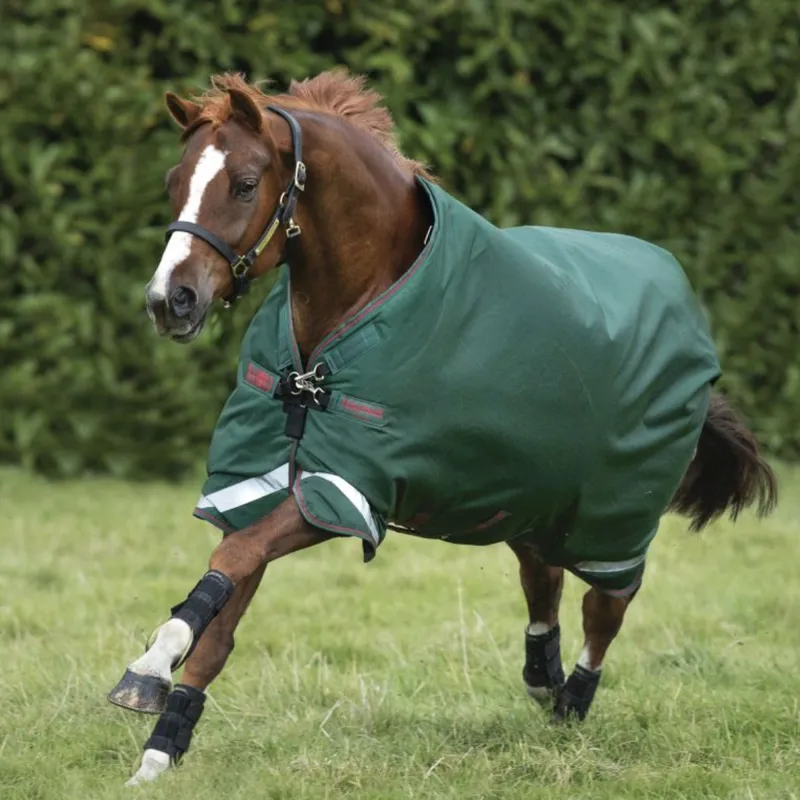 Horseware Rambo Original 100g Turnout Rug With Leg Arches - Green/Red